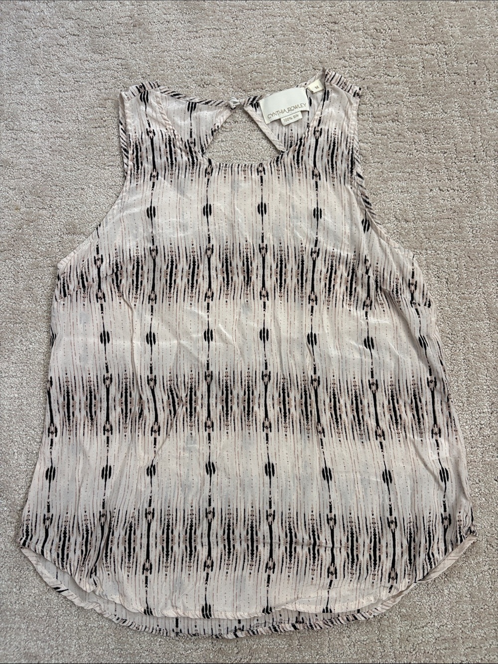 Cynthia Rowley 100% Silk Tank Top Womens Medium Summer Festival